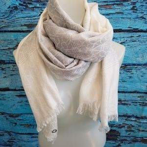 Calvin Klein Scarf Logo White and Silver